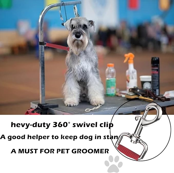 Pet Dog Grooming Table Arm Accessories Dog Grooming Loops for Table Arm Extender Adjustable Extension Loop Bathing Restraint Leash for Small & Medium Dogs (Red & Green)