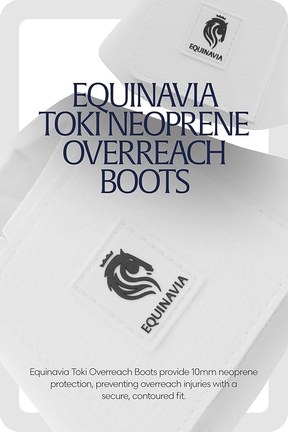 Equinavia Toki Bell Boots for Horses | Neoprene Overreach Boots - White - M