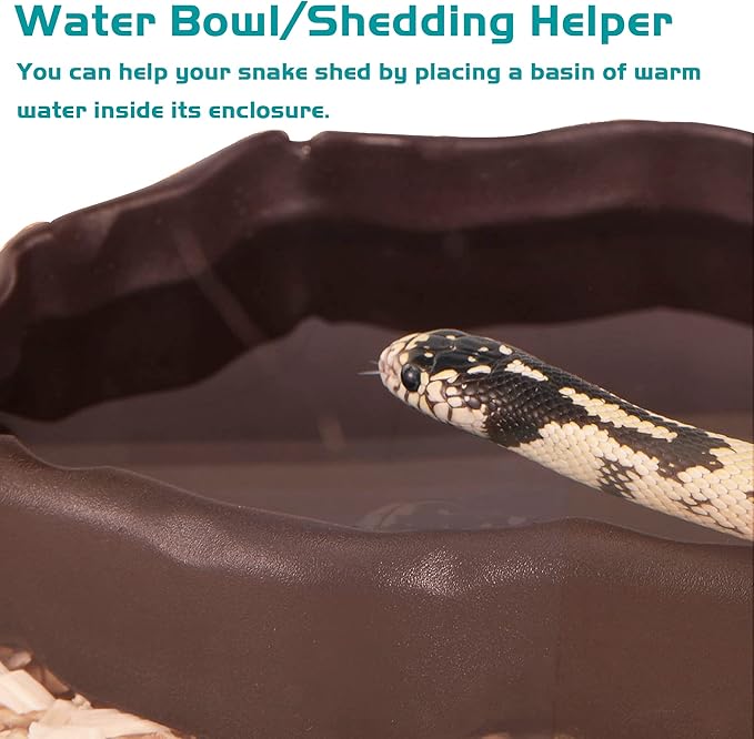 Antidious Snake Hide Cave for Gecko Shedding, Rock Look Hideout, Reptiles Egg-Laying Shelters, Suitable for Snakes Such as Corn Snake or Gecko, M Size