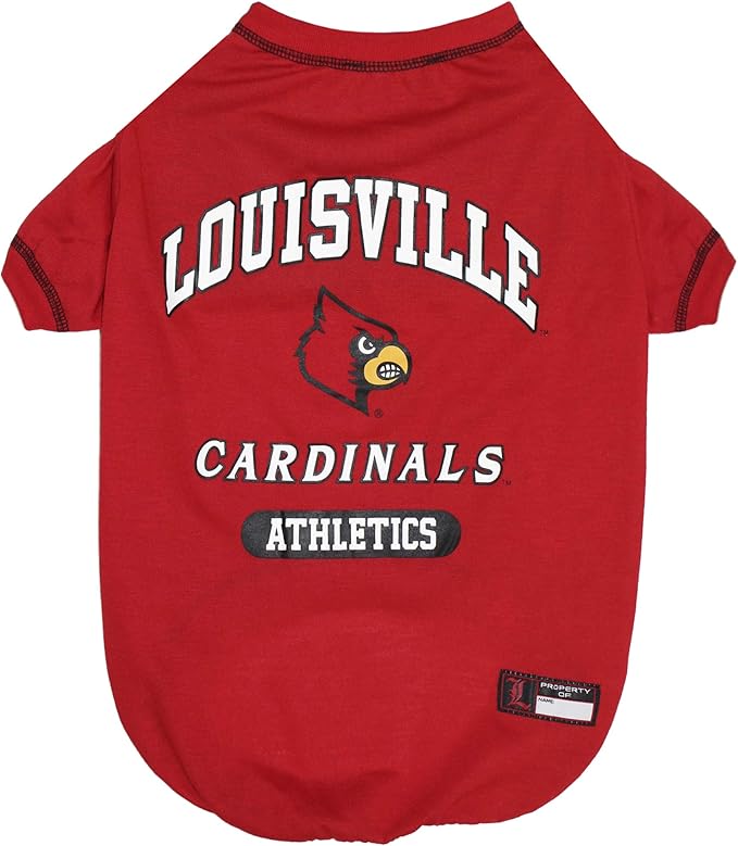 Pets First Collegiate LOUISVILE Cardinals Dog T-Shirt, X-Large. - Licensed Shirt for Pets Team Colored with Team Logos.- Premium Stretchable Materials for The Comfrot of Your Dog & Cat.
