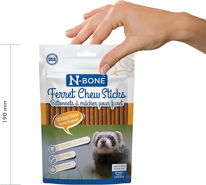 N-Bone Ferret Chew Sticks Chicken Flavor, 1.87-oz Bag