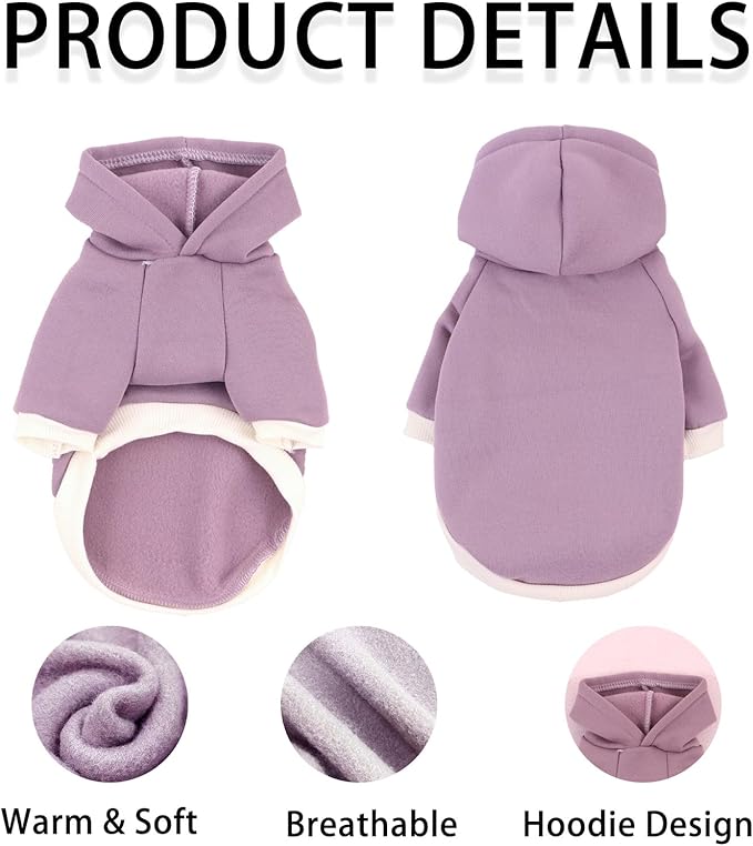 Custom Dog Hoodie, Personalized Sweatshirt with Photo Text Name Logo, Customized Hooded Sweater for Small Medium Large Dogs & Cats (Purple, XX-Large)