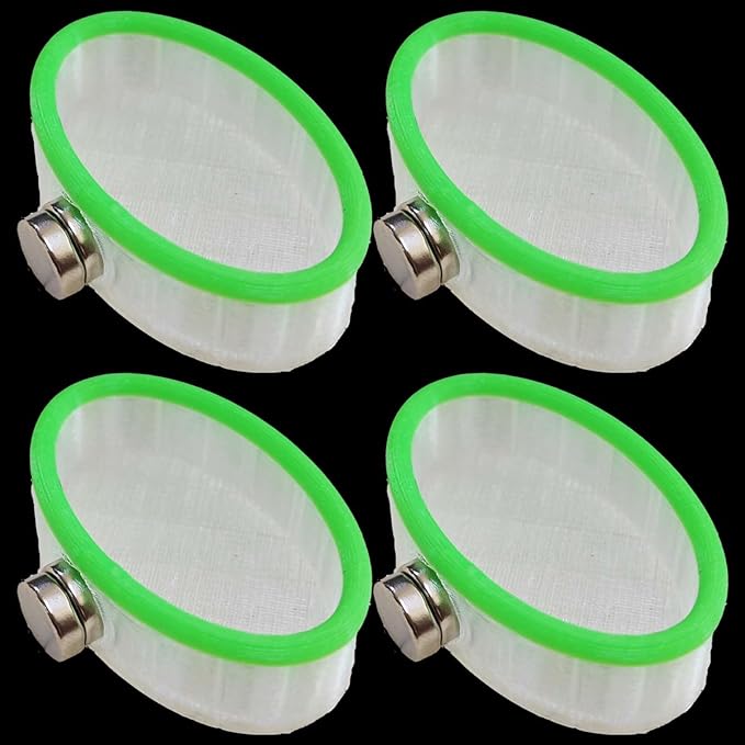 Jumping Spider Enclosure Accessories 4Pcs Magnetic Jumping Spider Feeding Dish Set, Reptile Feeding Tongs or Water Bowl Transparent PETG Material with Green Edge