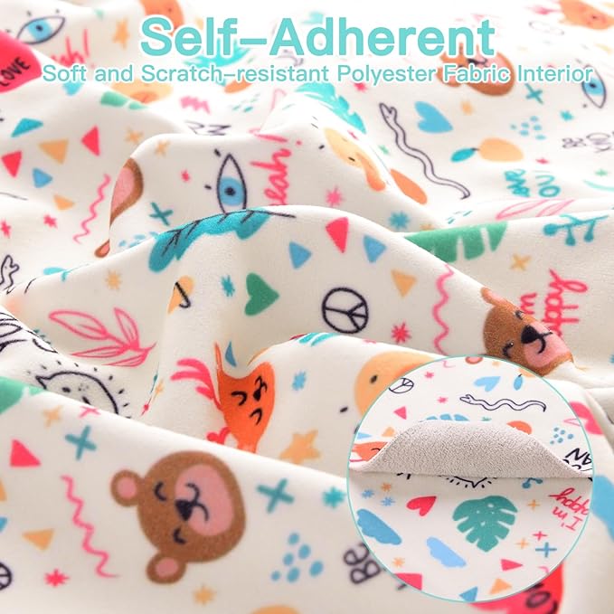 21.7" Cat Grooming Cloth Wrap, Cat Wrap for Cutting Nails, Self-Adherent Fabric Wrap for Cats, Cat Burrito Wrap Anti-Scratch, Anti-Escape, Multifunctional Swaddle Wrap Pet Tool (Funny Bear, Large)