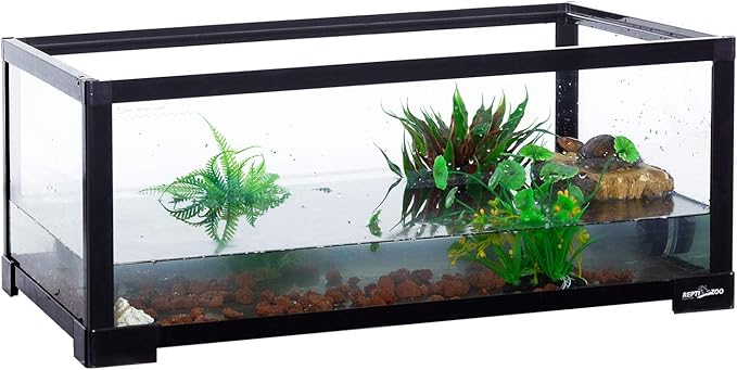 REPTI ZOO Turtle Basking Platform or Reptile Feeding Ledge with Suction Cup, Resin Flat Ramp for Turtle Reptile Chameleon Use