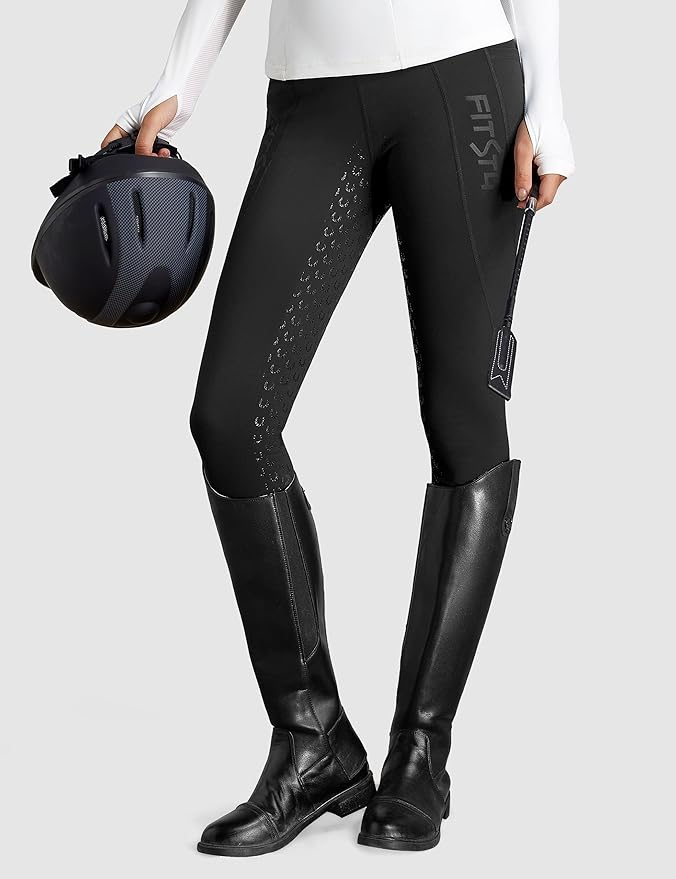 FitsT4 Sports Women's Winter Riding Breeches Fleece Lined Horse Riding Pants Tights Full Seat Silicone Equestrian Breeches