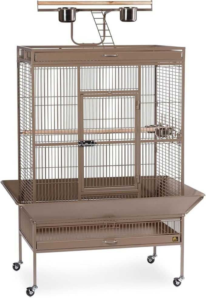 Suburban Sophistication Playtop Bird Home with Spacious Design, Durable Materials, Removable Perches Large/Coco