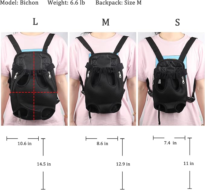 Adjustable Pet Carrier Backpack - Dog Hiking & Travel Carrier, Front Carrier, Puppy Carrier