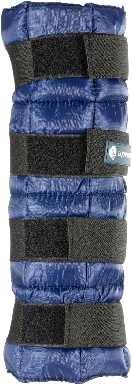 Equinavia Cool Relief Therapy Ice Boots Leg Wraps Pair for Horses, Gel Pack with Adjustable Straps | 16.5" x 15.5" with Storage Bag - Navy Blue - Pair - One Size