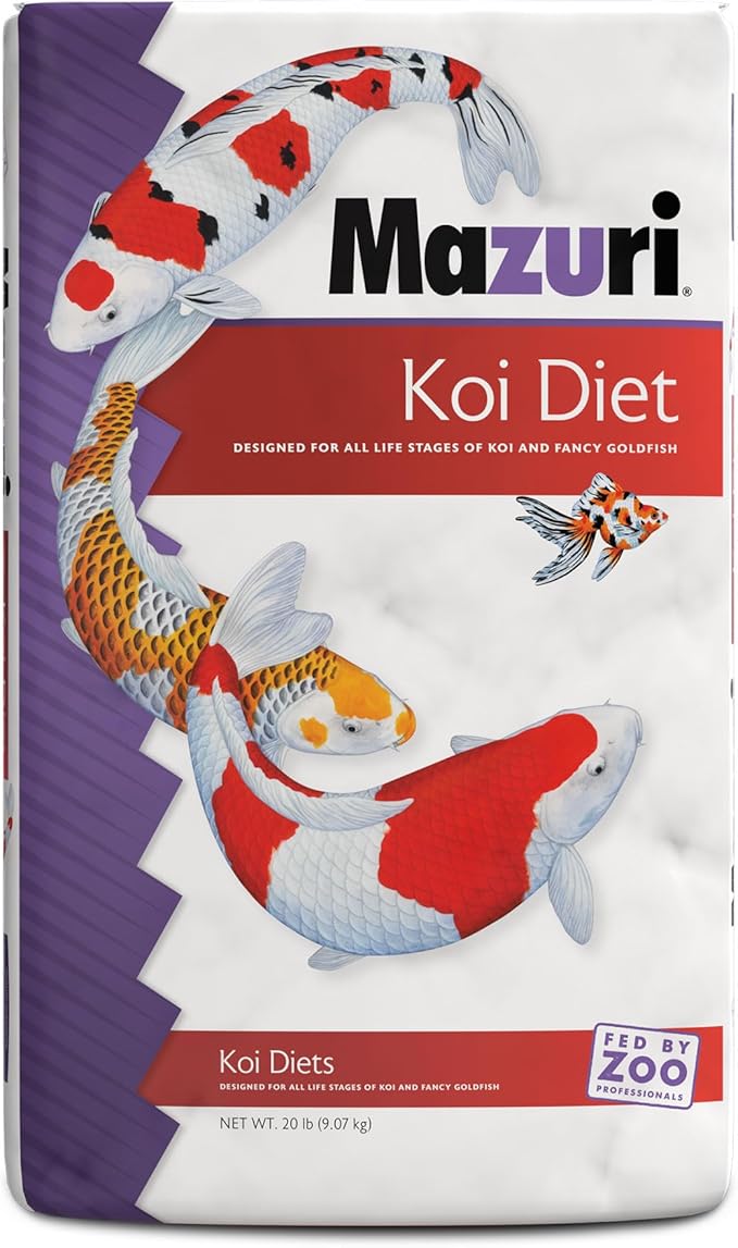 Mazuri Koi Platinum Ogata Floating Koi Food for Fish, 20 lbs.