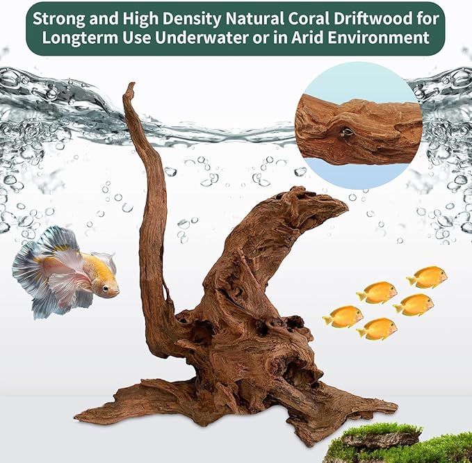 Hamiledyi 12Pcs Small Driftwood for Aquarium 4.1"-7.2" Driftwood Branches Aquarium Wood Decoration Natural Fish Tank Habitat Decor Wood for Lizard Assorted Size