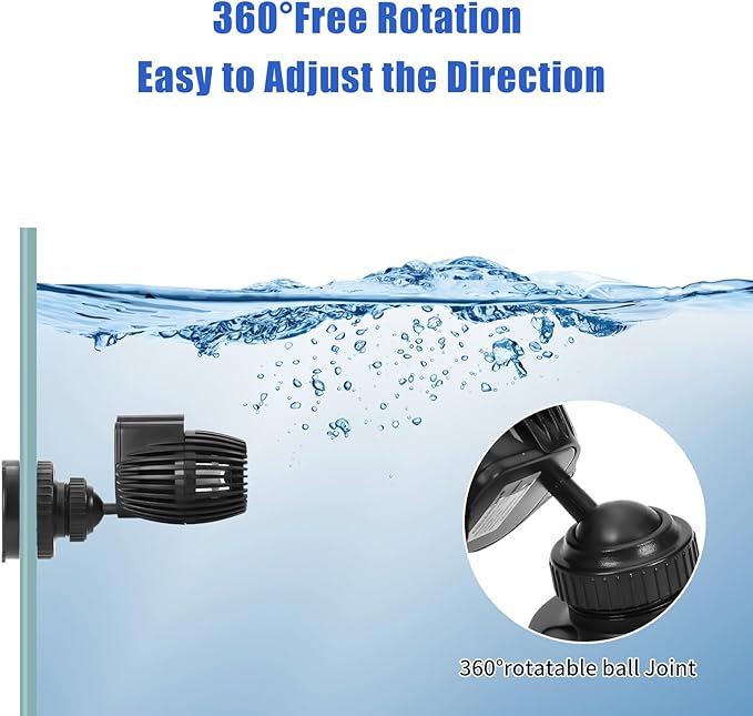 AQUANEAT Aquarium Wavemaker Circulation Pump, 800GPH Fish Tank Powerhead, Submersible Water Pump, Magnetic Base