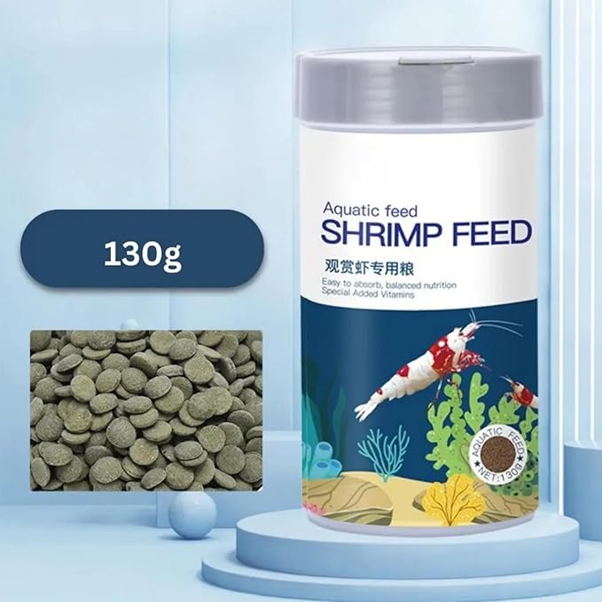 Shrimp Food 4.6 oz – High Protein Discs with Spirulina, Probiotics, and Calcium for Neocaridina, Caridina, Crystal Shrimp & Aquatic Invertebrates – Molting Support