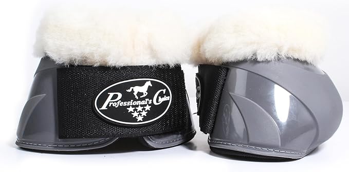 Professional's Choice Spartan II Fleece Bell Boots | Shaped for Ultimate Overreach Protection | Comfort & Shock Absorbing Neoprene Interior
