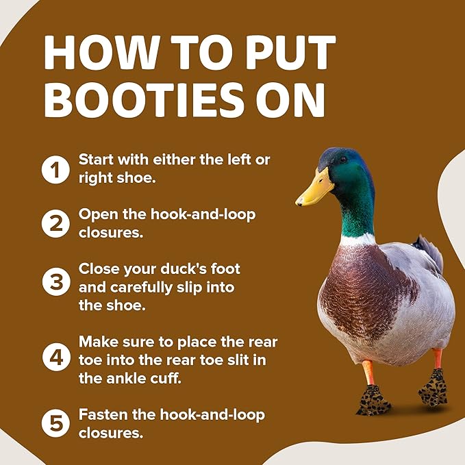 Duck Shoes for Injured Feet – Protective Neoprene Footwear for Ducks, Protective Shoes for Birds with Injured feet, Bumblefoot Relief - Medium, 3.5” Max. Inside Width - Leopard