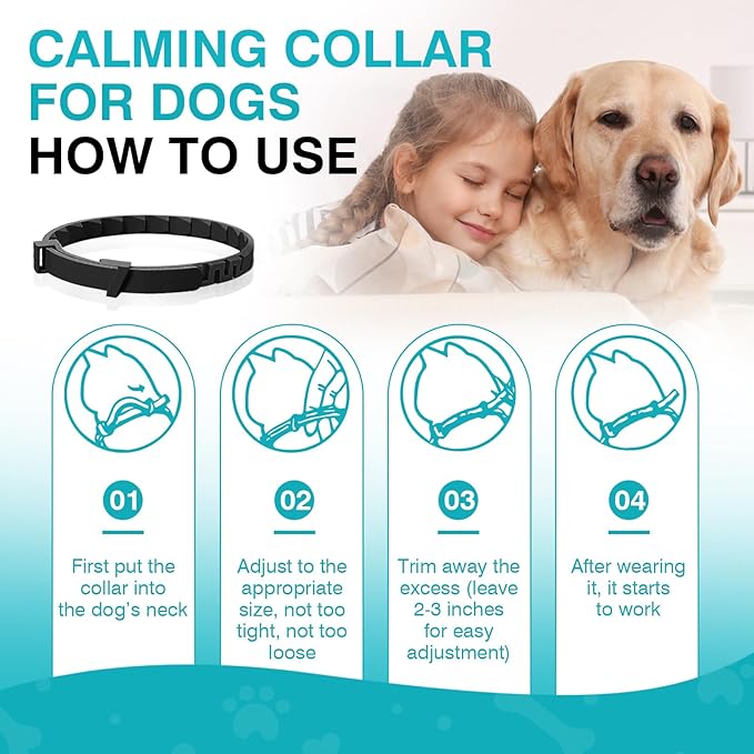 6 Packs Calming Collar for Dogs Dog Calming Pheromones Collar Separation Anxiety and Stress Relief Anti Anxiety 60 Days Calm Pheromone Collars Adjustable Waterproof for Small Medium Large Dogs 25 Inch