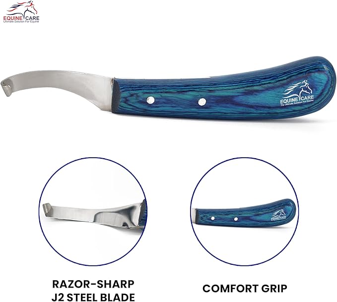 Equine Care Right-Handed Hoof Knife – Professional Farrier Knife & Hoof Trimmer Tool | Ultra-Sharp J2 Stainless Steel Blade, Ergonomic Handle for Horse Hoof Trimming, Cleaning & Farrier Supplies