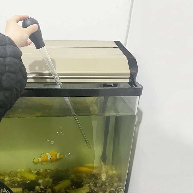 2 Set Manual Fish Tank Cleaning Tools with Extension Pipe and L Shaped Extension Pipe,30ml Aquarium Water Changer,28.9 Inches Siphon Dropper for Fish Bowl Waste Remover,Coral Feeder(Green)