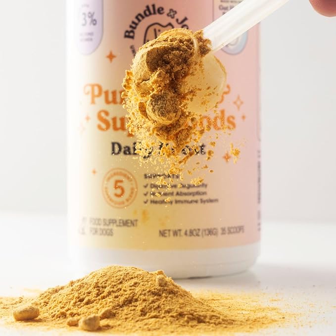 Bundle x Joy Superfoods with Pumpkin for Dogs Daily Boost, Vegan Digestive Support, Gut Health for Dogs, Supports Stomach Upset & Loose Stools, Dog Supplements Made in USA - 35 Scoops