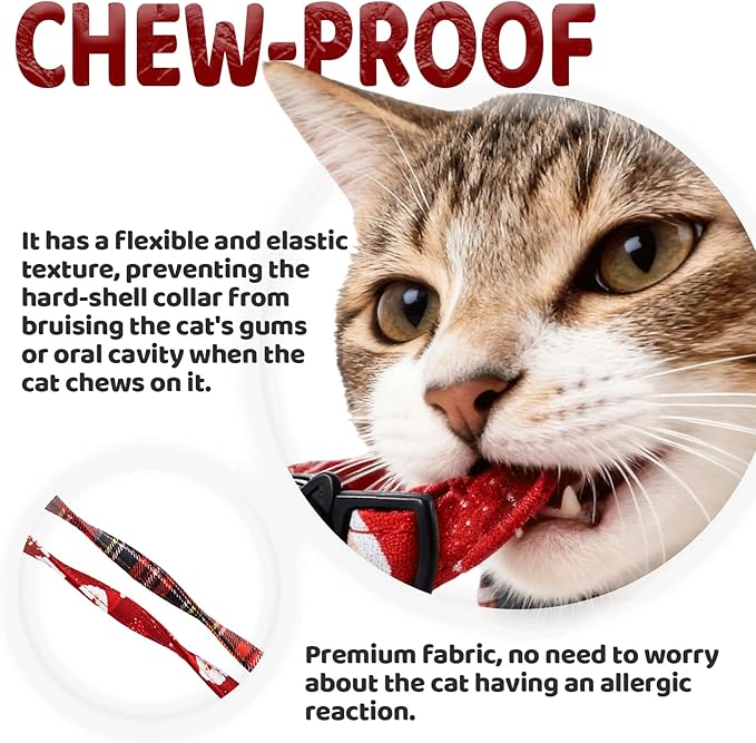 Elegant little tail 2 Pack Cat Collar- Christmas Cat Collars Breakaway with Bell Pendant Wedding Kitten Boy Girl Safety Adjustable 7-12 Inch Collar for Small Cats Puppy
