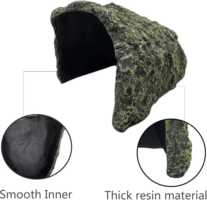 Oversize Reptile Hides and Caves Resin Aquarium Habitat Hideouts Large Hiding Cave Lizard Hiding Spot for Bearded Dragon Snakes Tortoise Aquarium Terrarium Hideaway