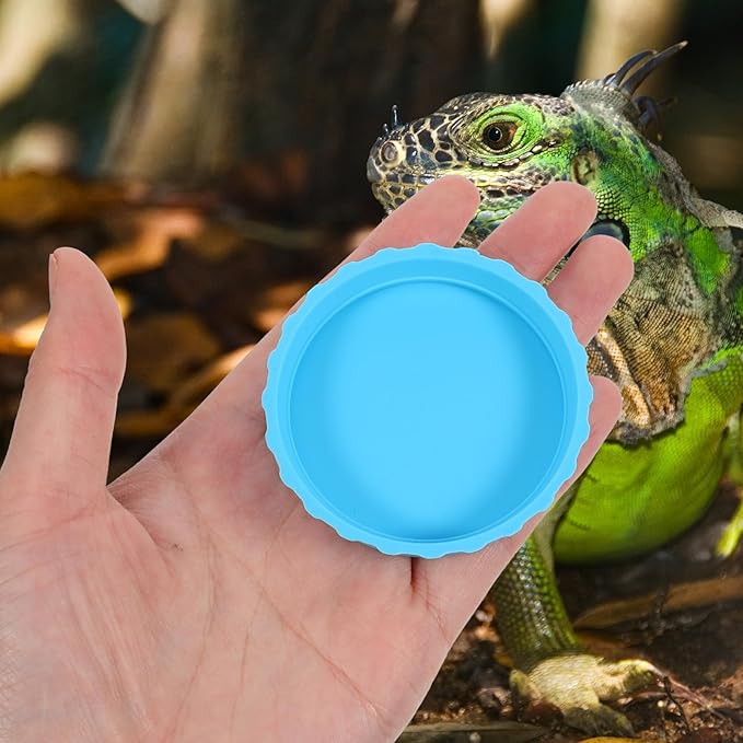 6 PCS Crested Gecko Food and Water Bowl, Reusable Silicone Reptile Feeding Cups for Lizard Anoles Bearded Dragons Tank Terrarium Accessories Supplies for Tortoise, Crab and Small Pet 6 Colors