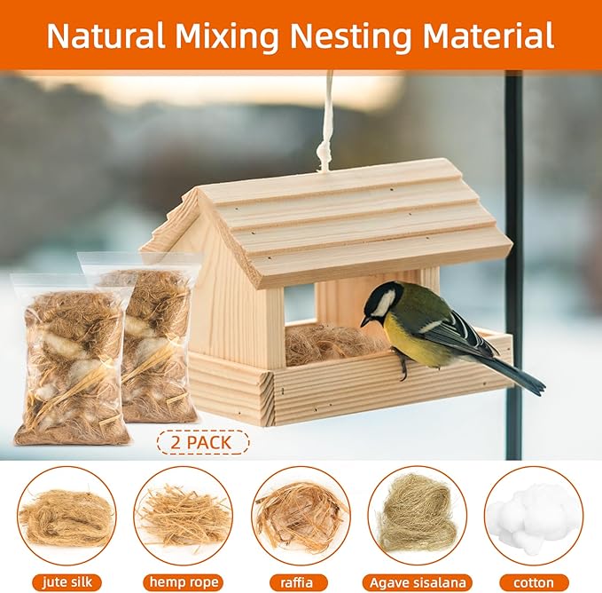 Sukh Bird Nesting Material - Bird Nests Bedding Hummingbird Nesting Material Mixing Canary Nesting Material Finch Nesting Material Parakeet Nesting Materials for Cage,Gardens,Tree Trunks (3)