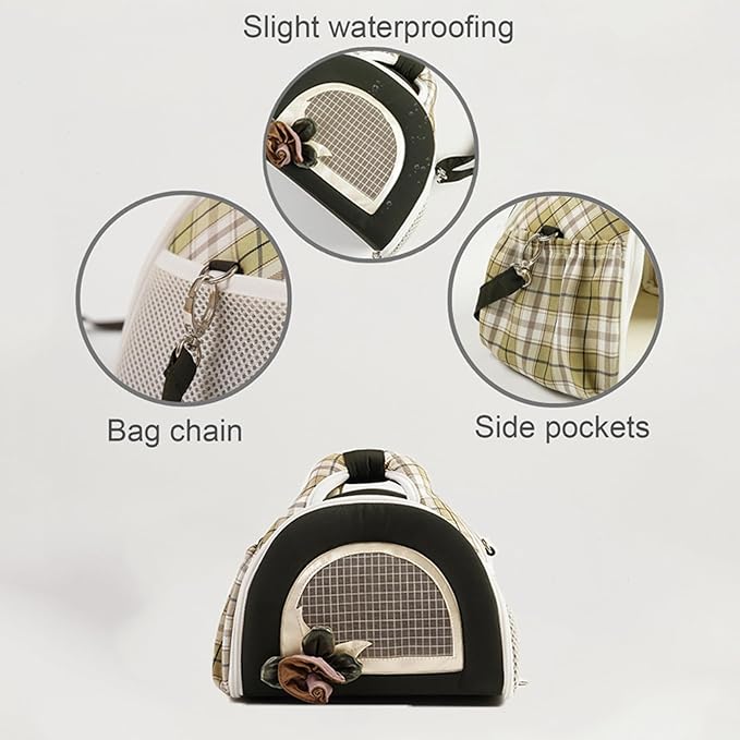 ABLAZEZAI Guinea Pig Carrier, Small Animal Travel Bag, Breathable Outdoor Portable Pouch for Chinchilla Hamster Bird Bunny Hedgehog Sugar Glider Gerbil Snake (Black)