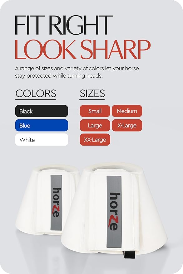 HORZE Pro Overreach Bell Boots for Horses | Neoprene Pair