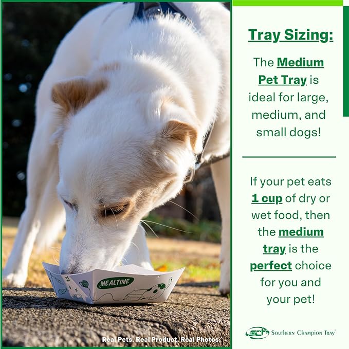 Southern Champion Tray, Medium Disposable Pet Food Bowl, 1 Cup (50 Quantity) Cat Tray, Travel Pet Bowl, Feeding Cats and Dogs, Wet Dry Food, Indoor and Outdoor, One Cup Capacity