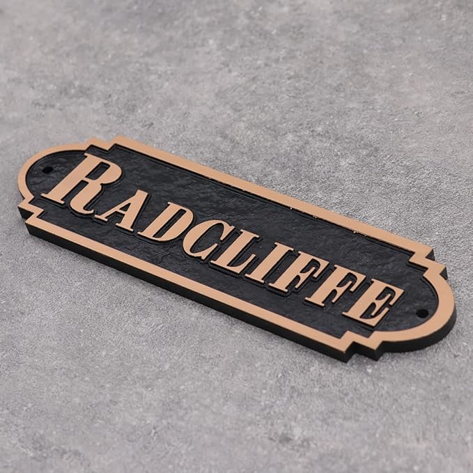 Acrylic Horse Stall Name Plate, 2.4" x 8" Personalized Stall Signs, UV Protected, Custom Pet Name Sign, All Weather Adhesive, Mounting (Rose Gold, Style 6)