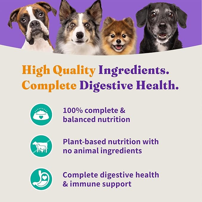 Halo Holistic Vegan Dog Food, Plant-Based Recipe with Kelp, Dry Dog Food, Complete Digestive Health, Kibble for Adult Dogs, 21 lb Bag