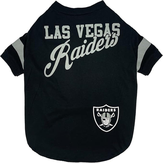 NFL Las Vegas Raiders Dog & Cat T-Shirt, Small. Football PET TEE for NFL Team Fans. New & Updated Fashionable Stripe Design, Durable & Cute
