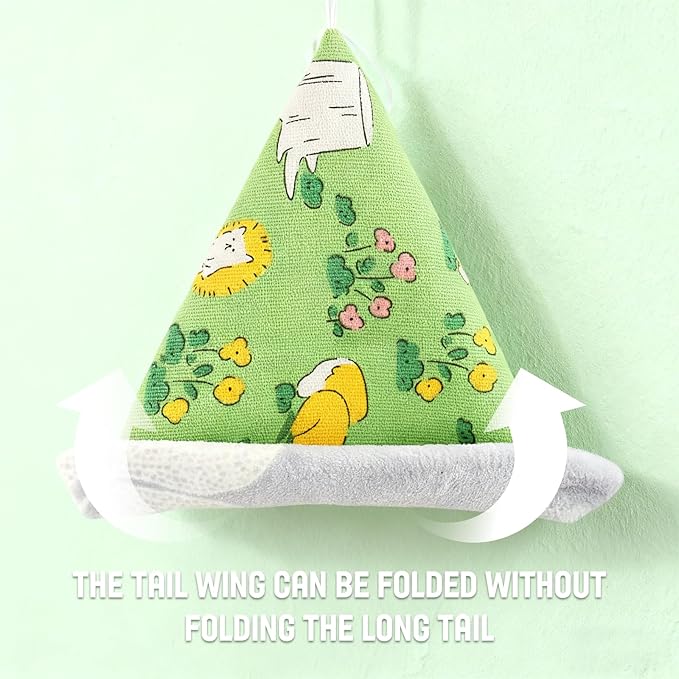 Bird Bed Blanket Parrot Nest Snuggle Hut for Cage Accessories,Bird Nest House Bed Hanging Hammock,Tent Hammock Wood Stand Perch Swing Toy for Cockatiel Lovebird Cockatoo(Green)