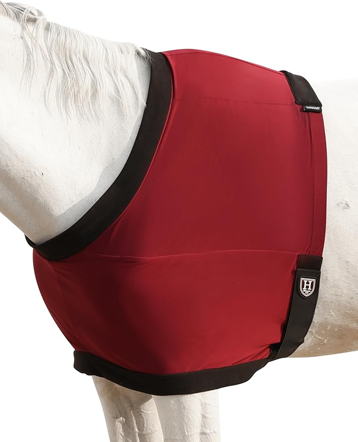 Harrison Howard Horse Shoulder Guard Thick Stretchy with Inner Soft Fleece Lining Adding Comfort Prevents Chafing Burgundy M