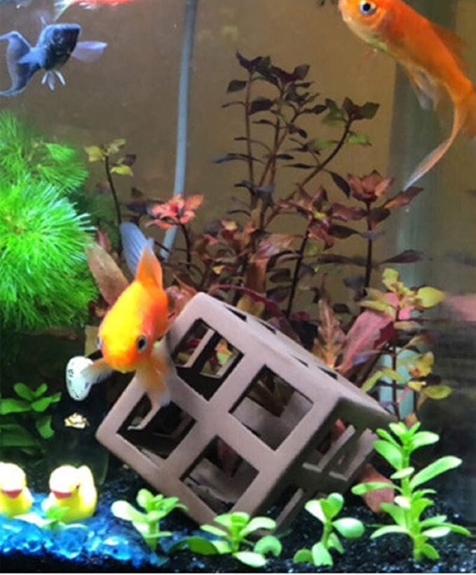 XMHF Aquarium Ceramic Small Fish Shrimp Crayfish Breeding Habitat Shelter Brown XM310