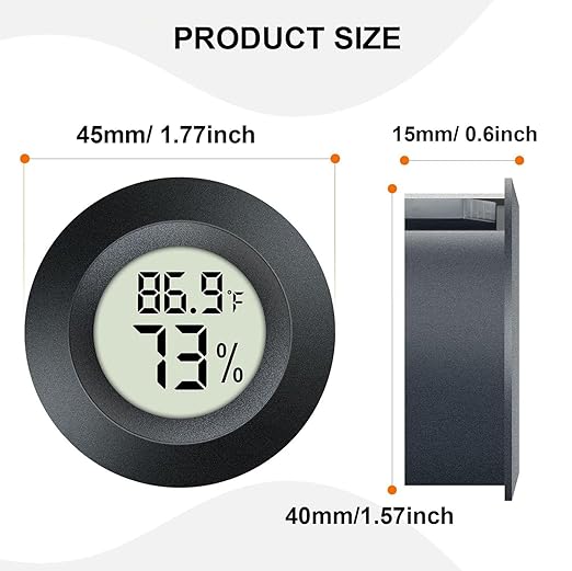 4 Pack Hygrometer Thermometer Digital Humidity Meter Indoor/Outdoor Humidity Monitor Reptile Thermo-Hygrometer for Greenhouse Humidors Terrarium Jars, Fahrenheit (℉) /Celsius(℃) (4)