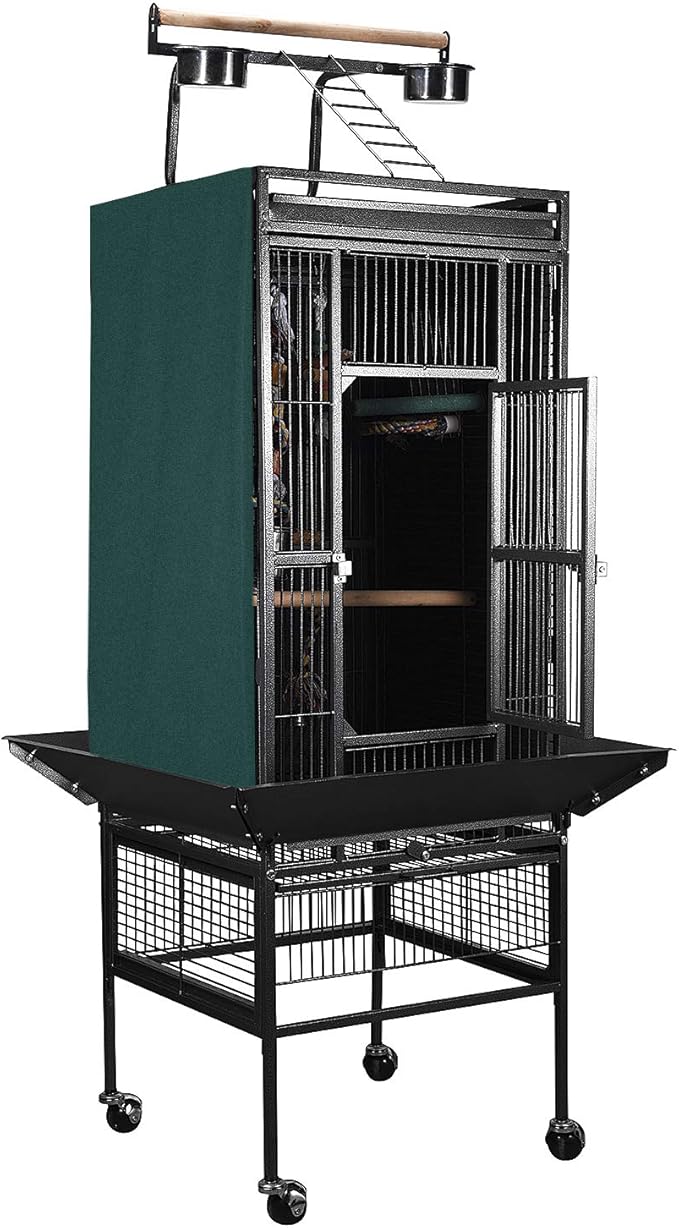 Colorday Good Night Bird Cage Cover for Large Bird Cage with Play Top (Patented), Green 61"