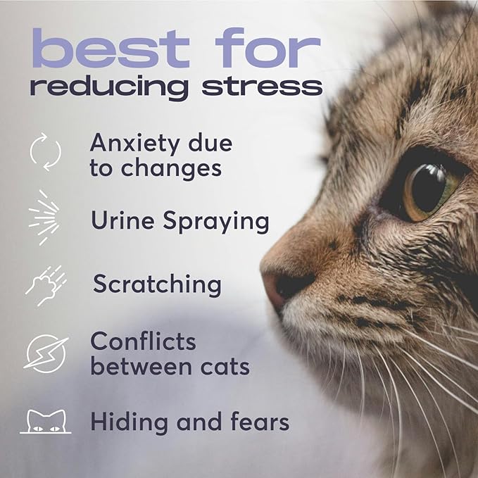 Cat Calming Diffuser Refills – Long-Lasting 30-Day Formula with Pheromones for Stress Relief, Relaxation, and Anxiety Reduction in Cats Easy to Use – (1 Refill)