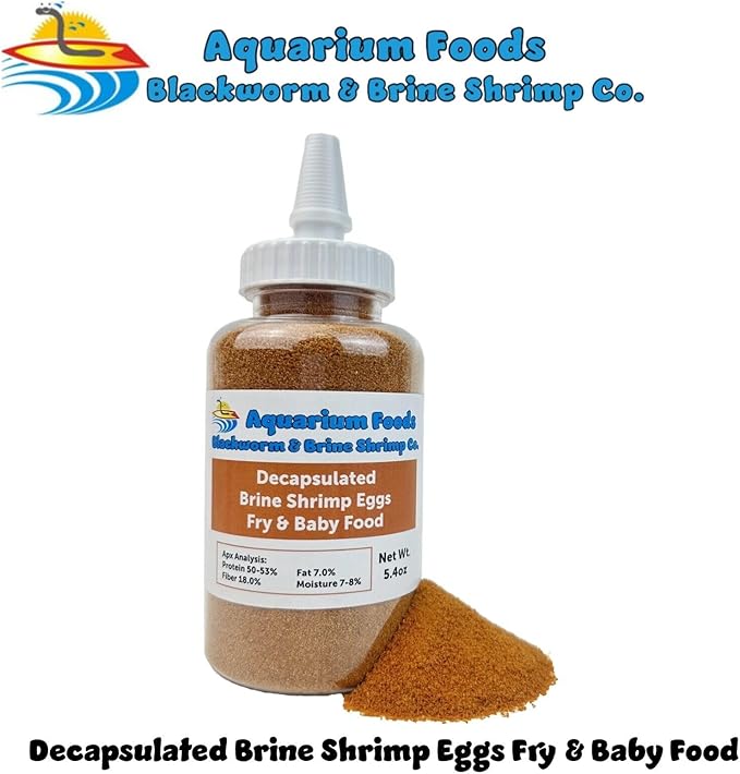 Aquatic Foods Inc. Decapsulated Brine Shrimp Eggs as Fry & Baby Food, Straight to Feeding Non-Hatching Brine Shrimp Eggs…5.4oz Squeeze Bottle