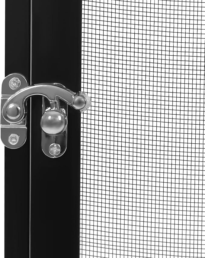 Reptile Terrarium 17.72" x 17.72" x 31.50" Vertical Metal Mesh Structure Enclosure with Hinge Door and Removable Top Mesh for Small Reptiles, Geckos, Frogs, Lizards, Snakes