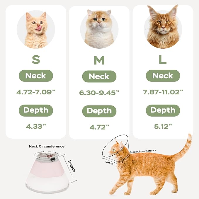 Cat Cone Collar Soft: Comfortable Waterproof Mesh Recovery Cone After Surgery to Stop Licking and Scratch, Alternative to Plastic Elizabeth Head/Neck Cone for Large Cats and Small Dogs