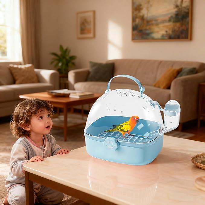 Parrot Carrier - Travel Bird Cage with Water Bottle, Parrot Travel Cage | Breathable Pet Bird Carrying Accessory for Hedgehog Chinchillas Lovebirds Cockatiels Budgies Macaws Parakeet