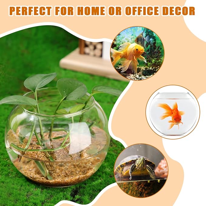Zopeal 12 Pcs Fish Bowl Vase Glass Bubble Bowl Globe Glass Clear Bubble Vase Round Terrarium Goldfish Flower Centerpiece for Wedding Event Arrangement Office Home (3.5" h X 3.94" w)
