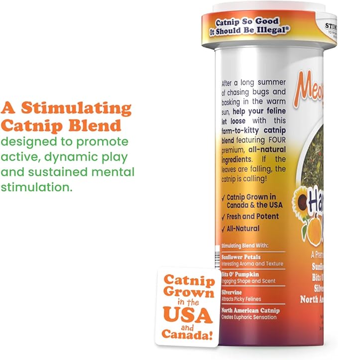 Meowijuana Get Spooked Bundle | Scarecrow Refillable Toy and Harvest Moon Blend | Promotes Play and Cat Health | Includes North American Organic Catnip