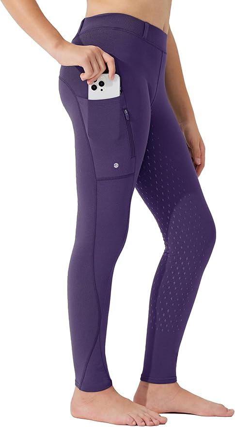 Willit Girls Fleece Horse Riding Pants Equestrian Breeches Kids Winter Riding Tights Thermal Schooling Tights