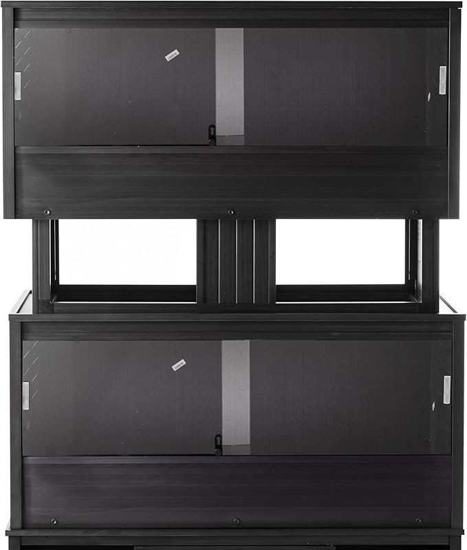 New Age Pet ECOFLEX Two Large Reptile Enclosures with Matching Stacker Combo Set in Black