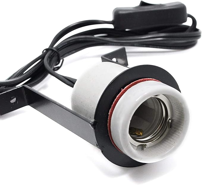 Reptile Ceramic Heat Lamp Holder Pet Heater Bracket for Heat Lamp Bulb 300W(Bulb Not Included)