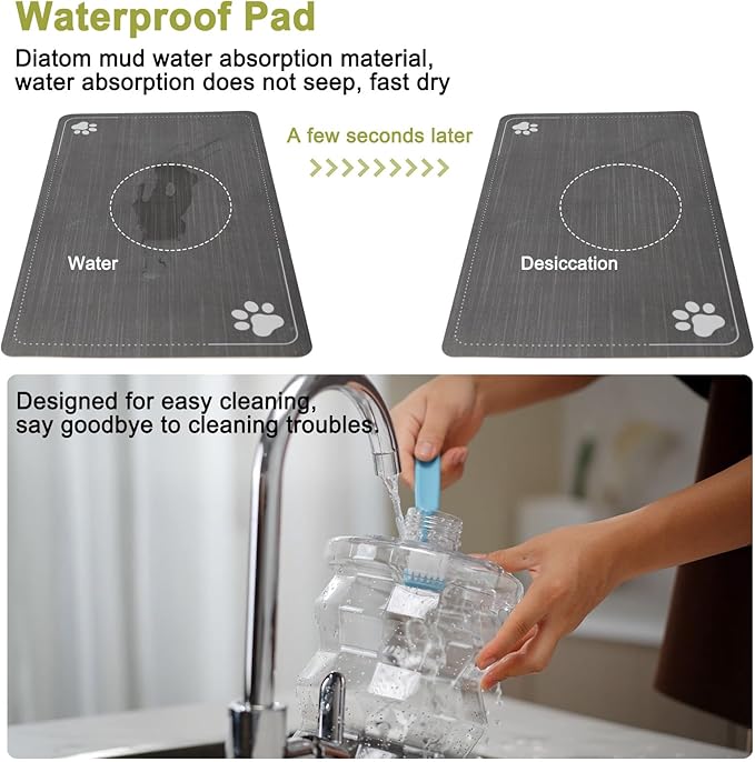 RIZZARI Large Water Dispenser for Dogs: 8L Gravity Black Automatic Stainless Steel Waterer - Raised Pet Feeder for Friendly Senior Medium to Large-Sized Dogs - Good for Spine - in Bedroom Garden