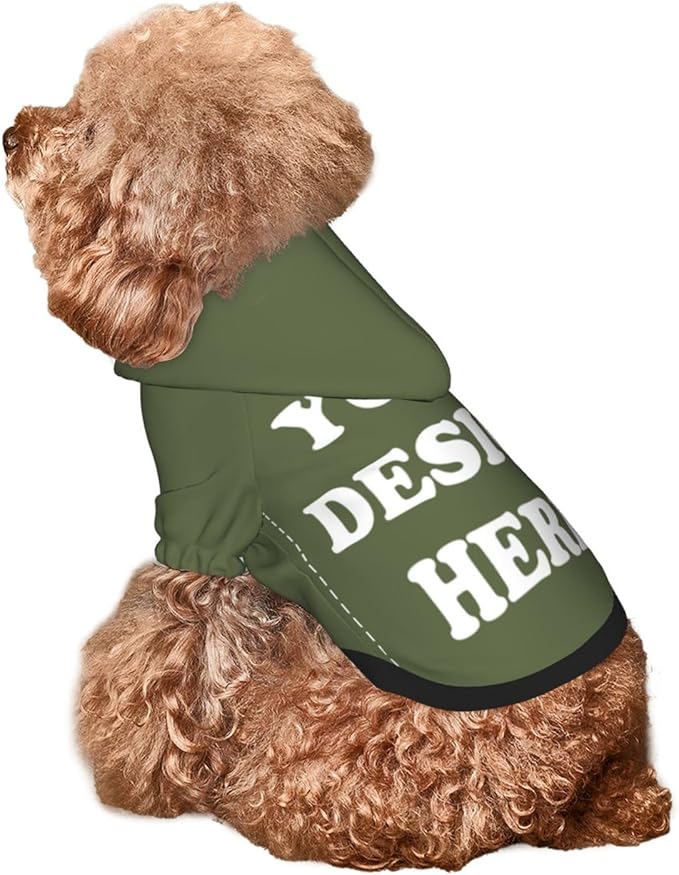Personalized Dog Hoodie, Custom Dog Costumes for Small Dogs, Holiday Happy Dog Clothes Football Pet Shirt Sweater with Name Number for Girl/Boy Cats/Kitten, SageGreen, XXS